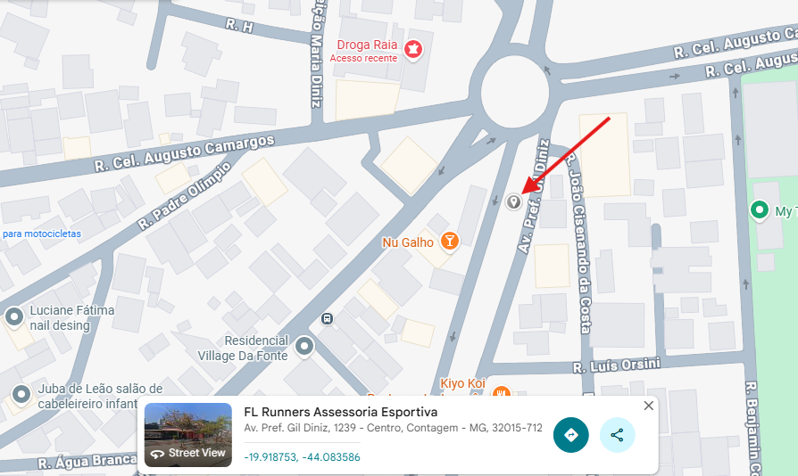 Mapa da localização da FL Runners